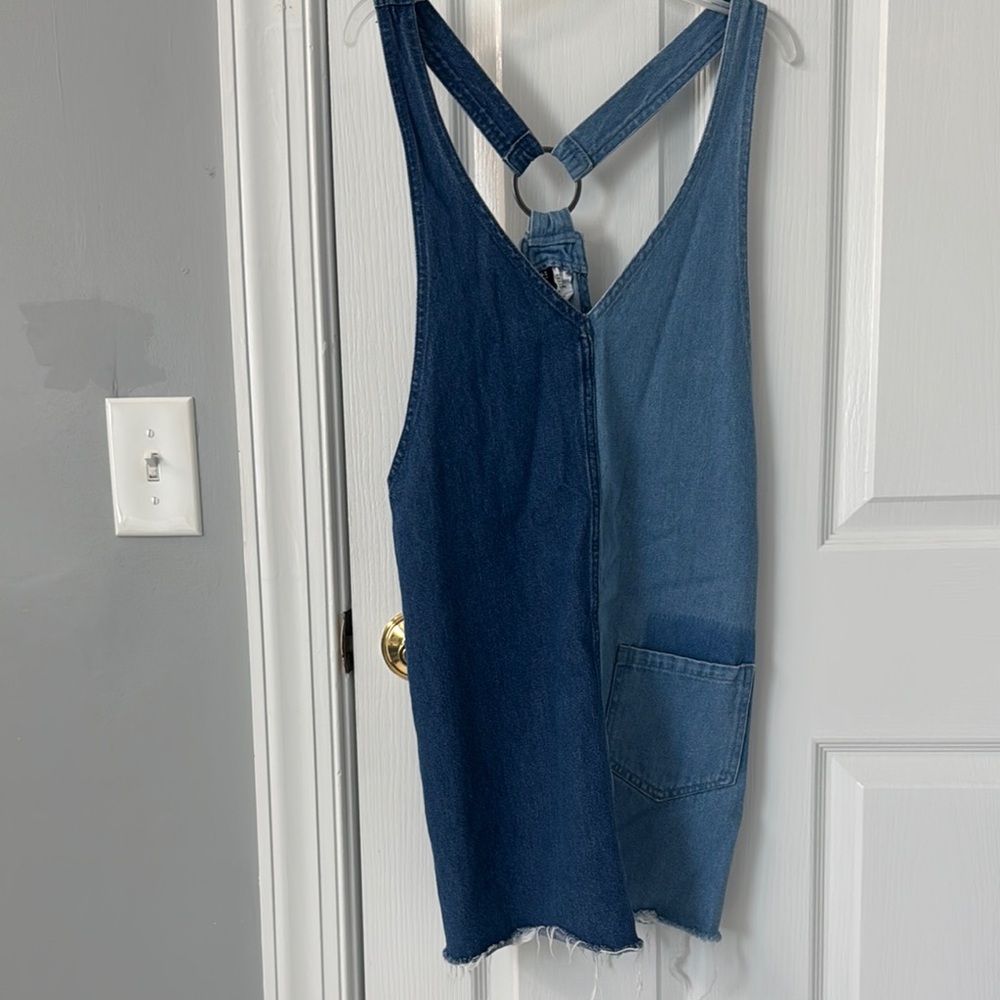 H&M Two-Tone Denim Dress - Dark and Light Blue